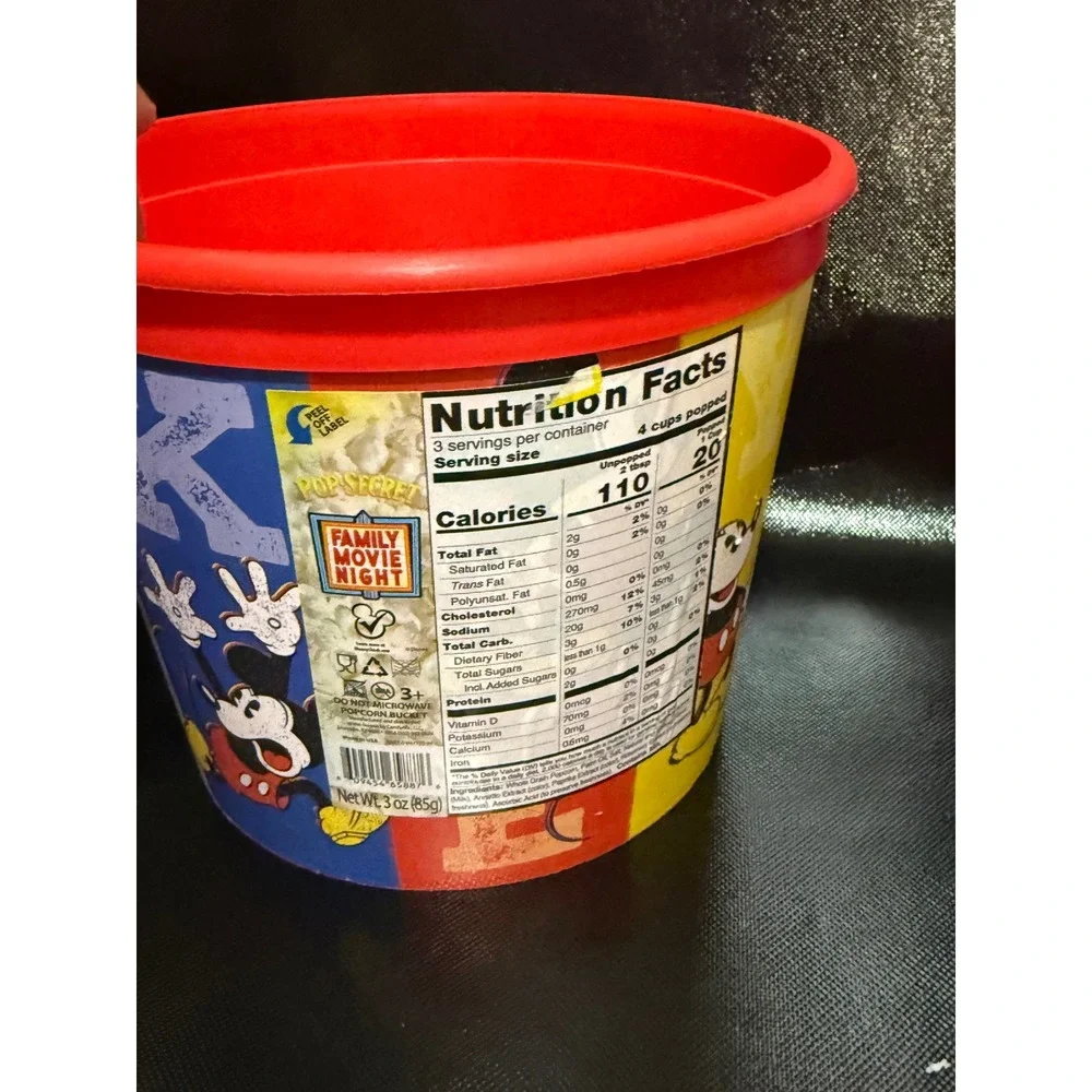 Disney Mickey Mouse Pop Secret Popcorn Bucket Party‎ Favors 3 Piece Set